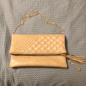 Camel color clutch purse